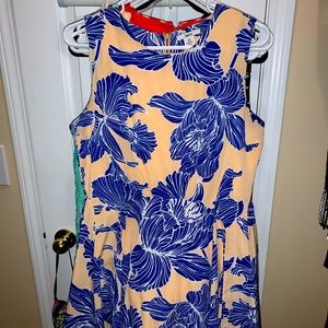 Sz SM Bar III peach blue and white floral dress